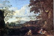 Nicolas Poussin Paysage avec une femme se lavant les pieds painting